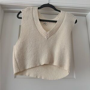 Cream Sleeveless Knit top and skirt set from boutique at the beach